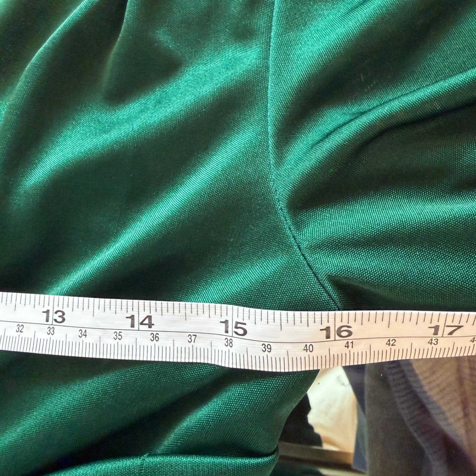 VTG Filigree Ltd Emerald Green Ruched V-Neck Midi Dress 80s Made in USA Size 8