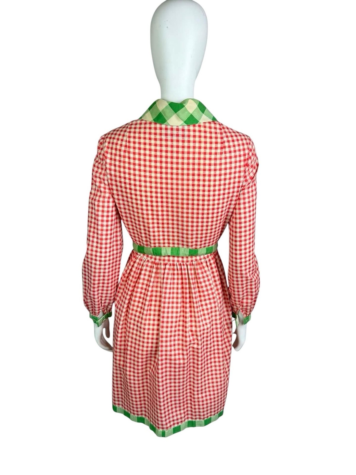 Vintage Oscar de la Renta Boutique Joseph Magnin Gingham Shirt Dress