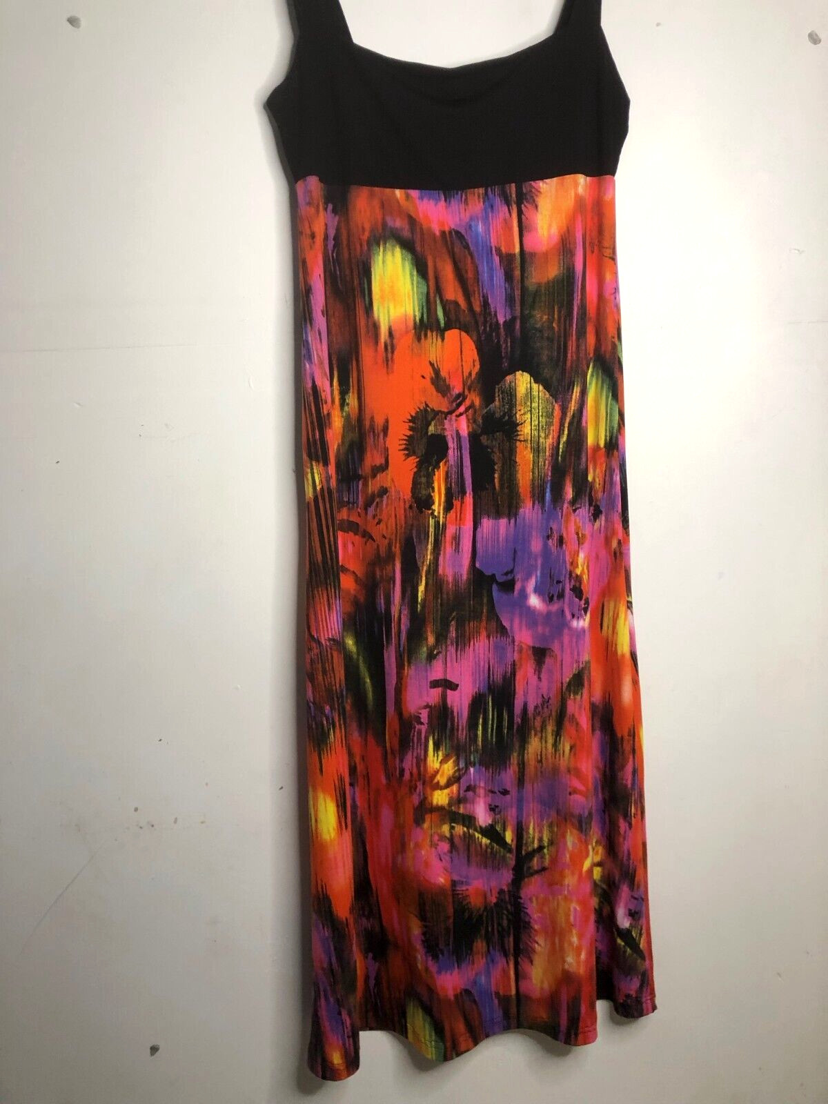 Vintage 1980s Special Occasions Evening Dress Sz 14 Bold Psychedelic Party Hippy