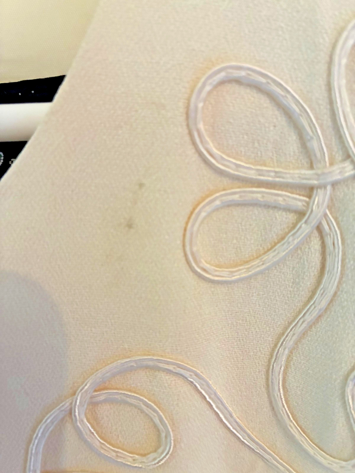 VTG Cream Dress Shoulder Pads Back Zipper Size 12 Career Cottagecore Coquette