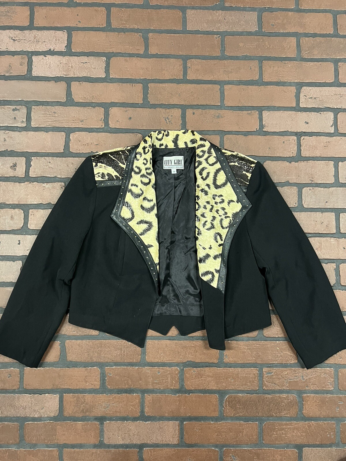 Vintage City Girl Nancy Bolen Blazer WMN’s 8 Snake Cheetah Print USA 90s Poly