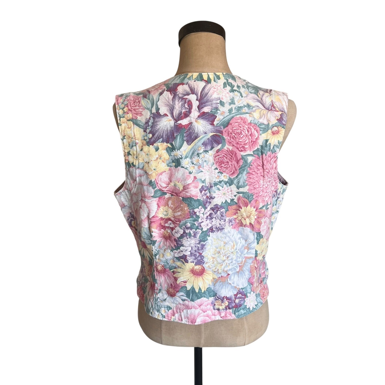 Gotcha Covered Vintage Floral Vest Pink Cotton Granny Core Made in USA Small