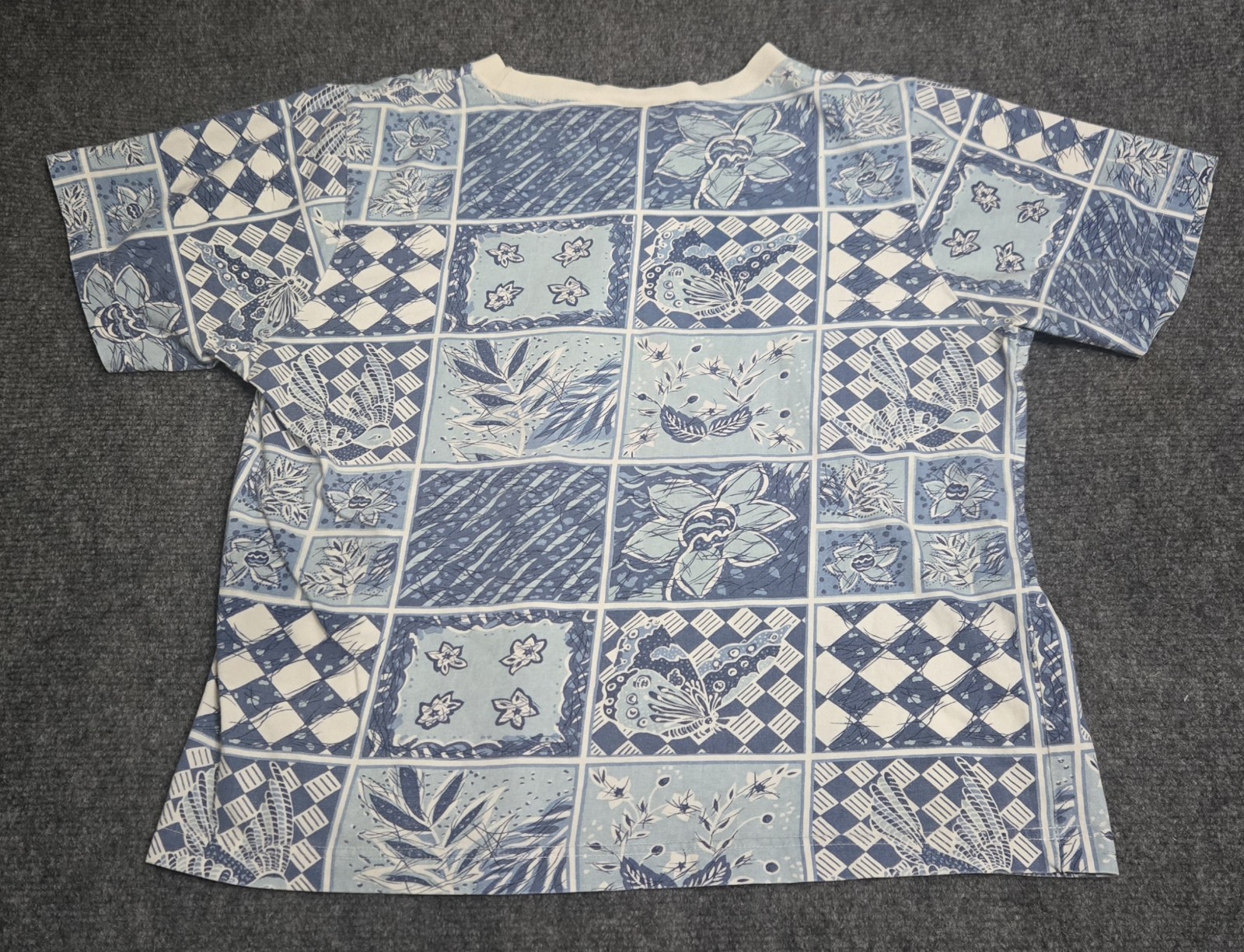 Vintage Womens Blouse Bundle Size L Large Lot 3 Act III Floral Teal Blue 80s 90s