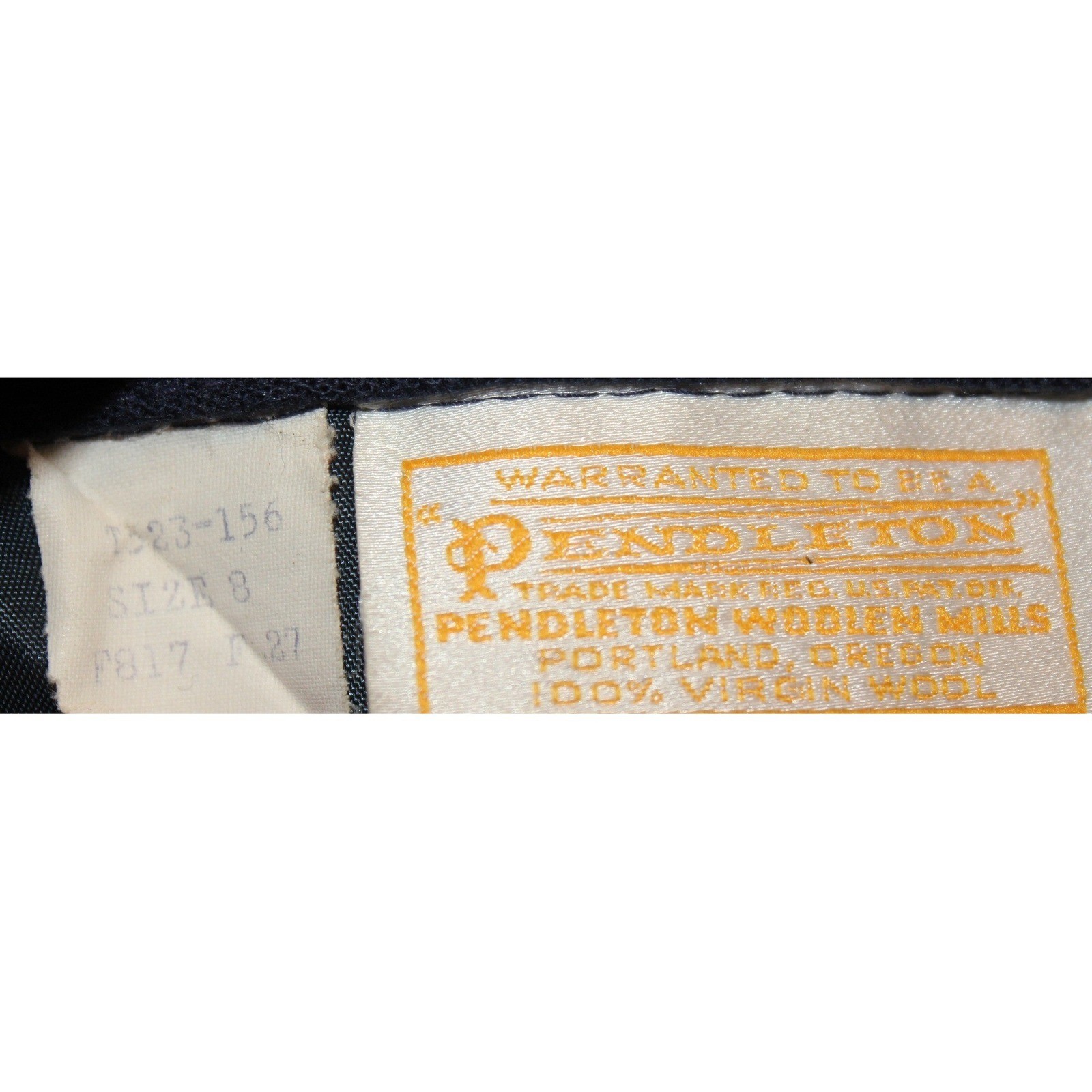 Pendleton Navy Blue 100% Virgin Wool A-Line Midi Skirt Heritage USA SZ 8 Modest