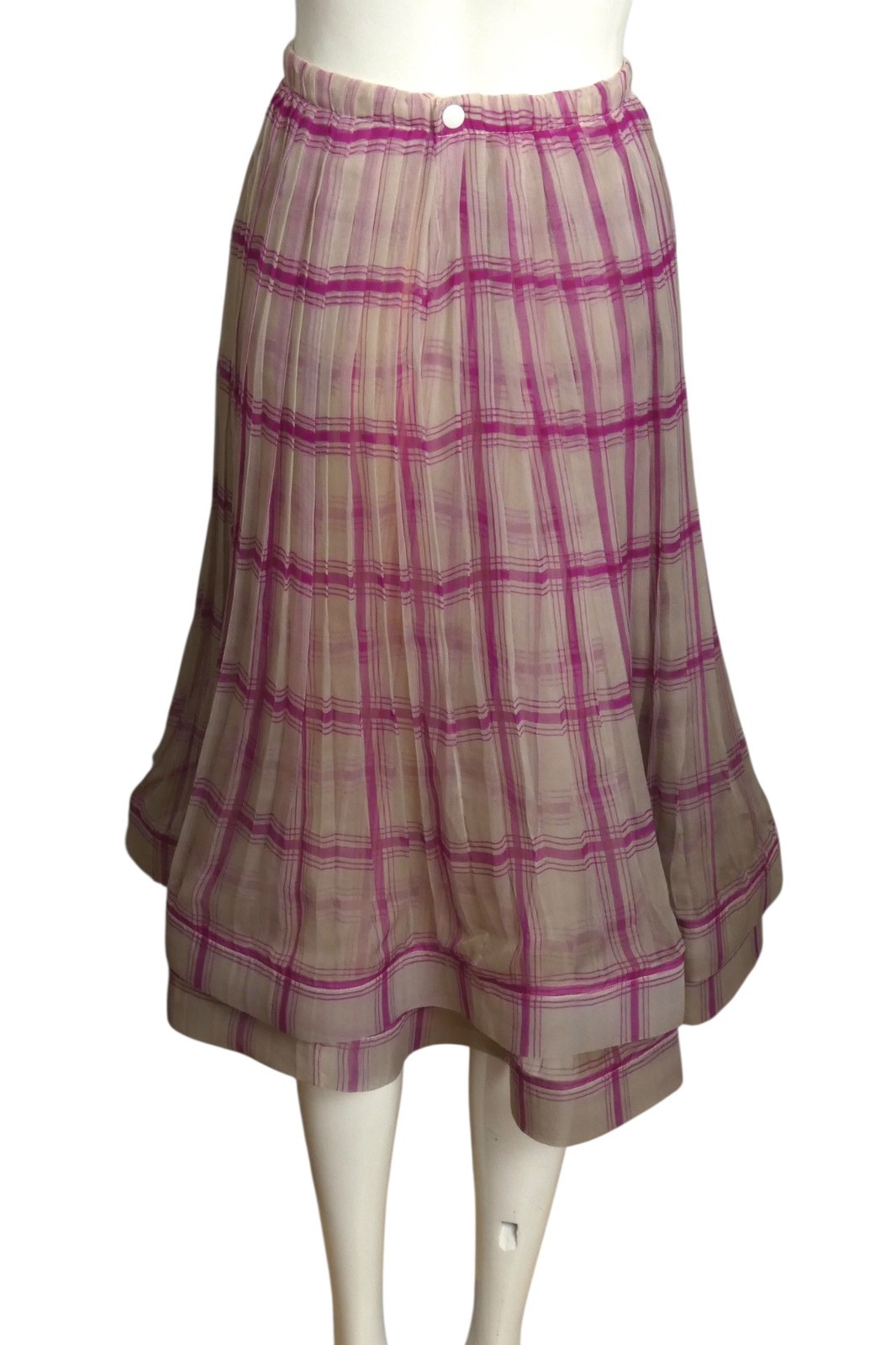 PIERRE CARDIN-Multi Color Organza Pleat Skirt, Size 6