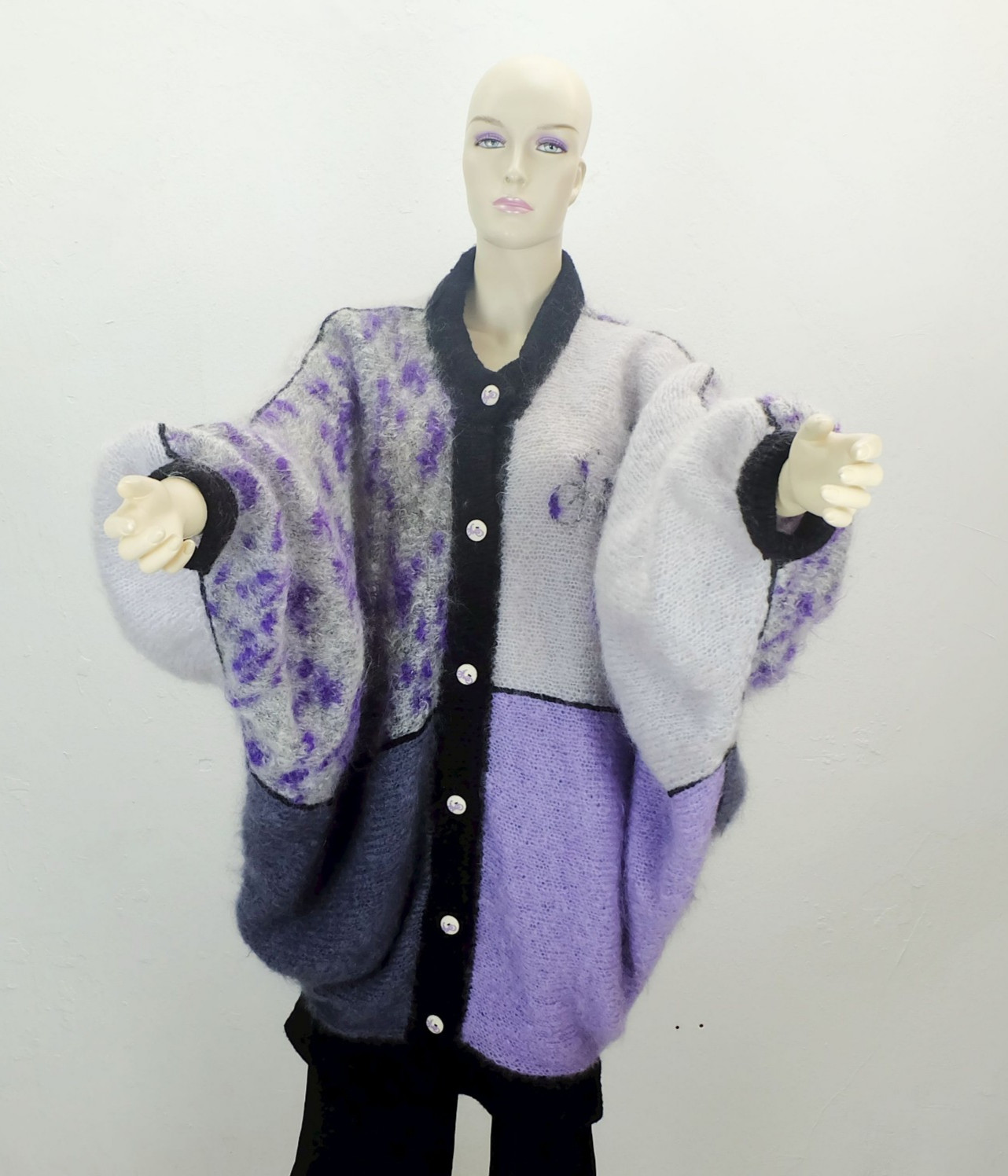 Cardigan oversized cardigan 80s vintage mohair batwing sleeves size 38/40