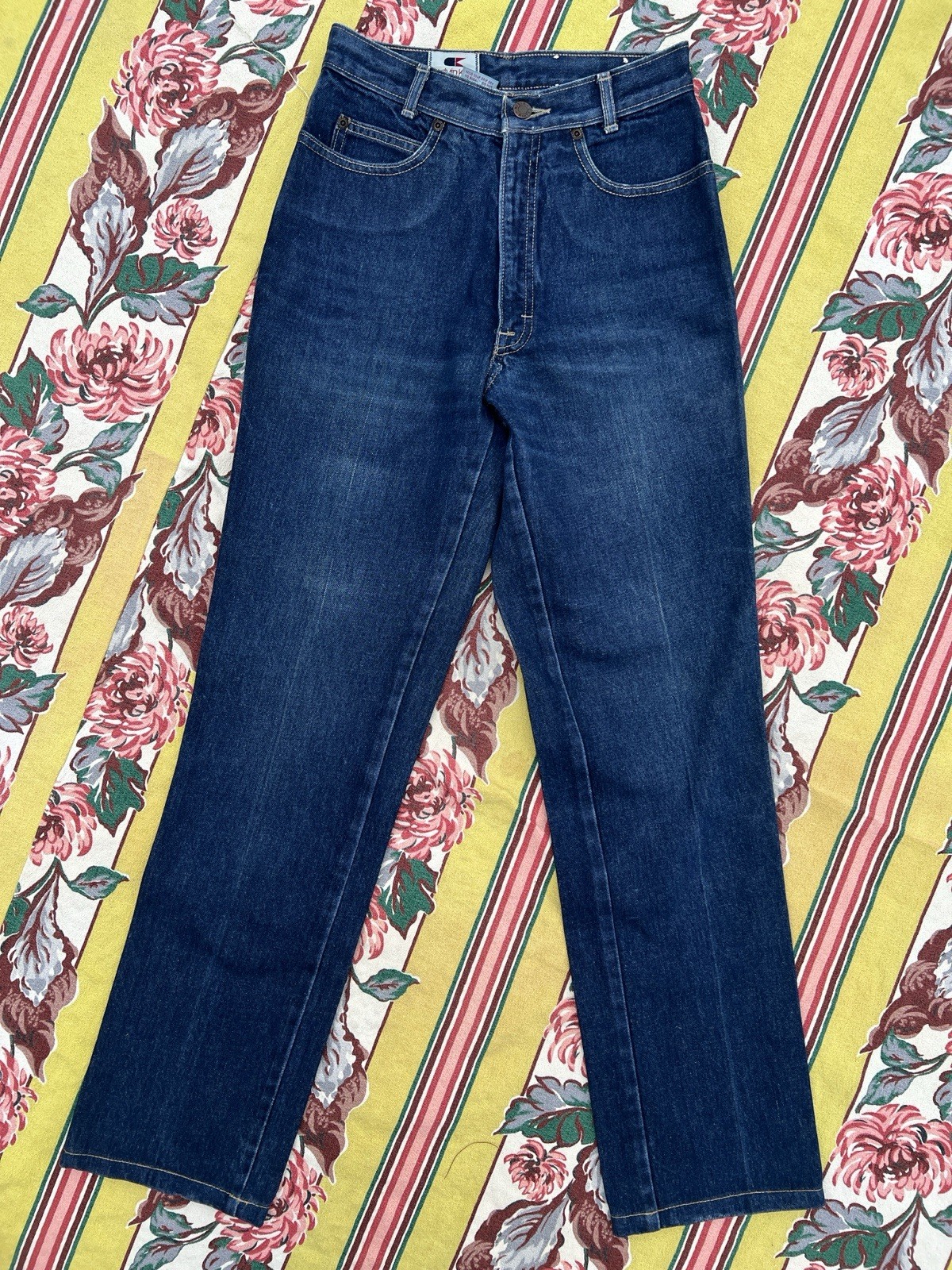 Vintage 80s Calvin Klein Jeans Dark Wash High Rise Straight Leg Fitted Narrow