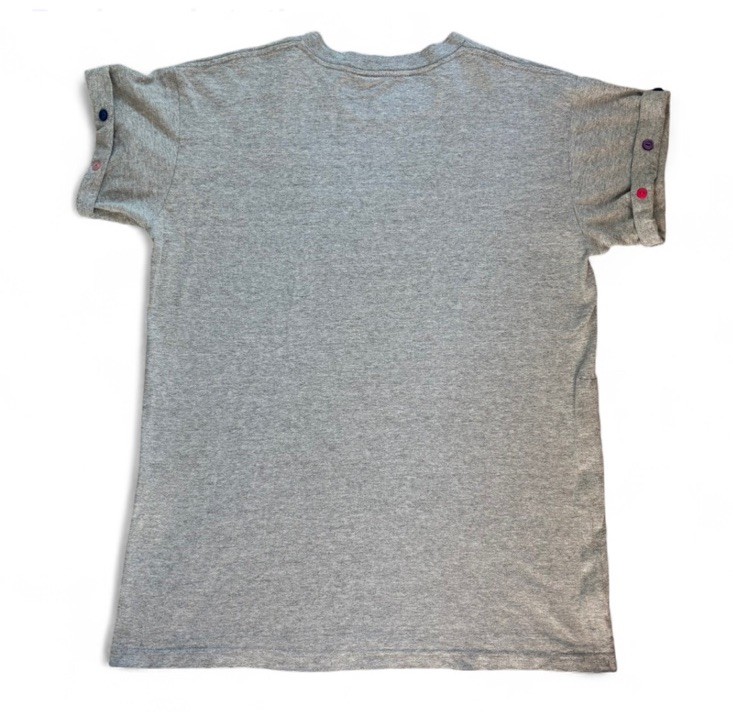 Vintage San Francisco Embroidered Gray T-Shirt w/ Buttons Made in USA Women Lg