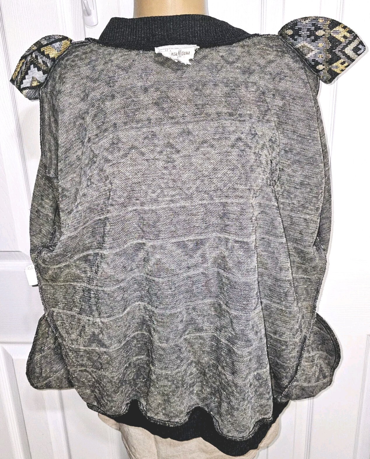 Periphery Kathleen Usherwood Nieman Marcus Vtg 80s Metallic Knit Zipper Top Sz L