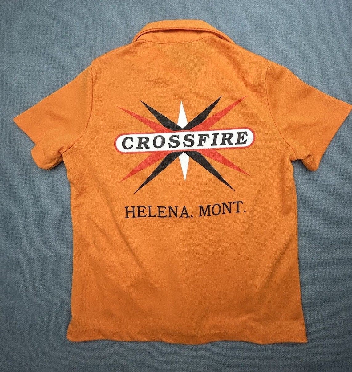 Vintage Bowling Shirt THELMA Size 36 70’s Helena Montana Rockabilly Orange