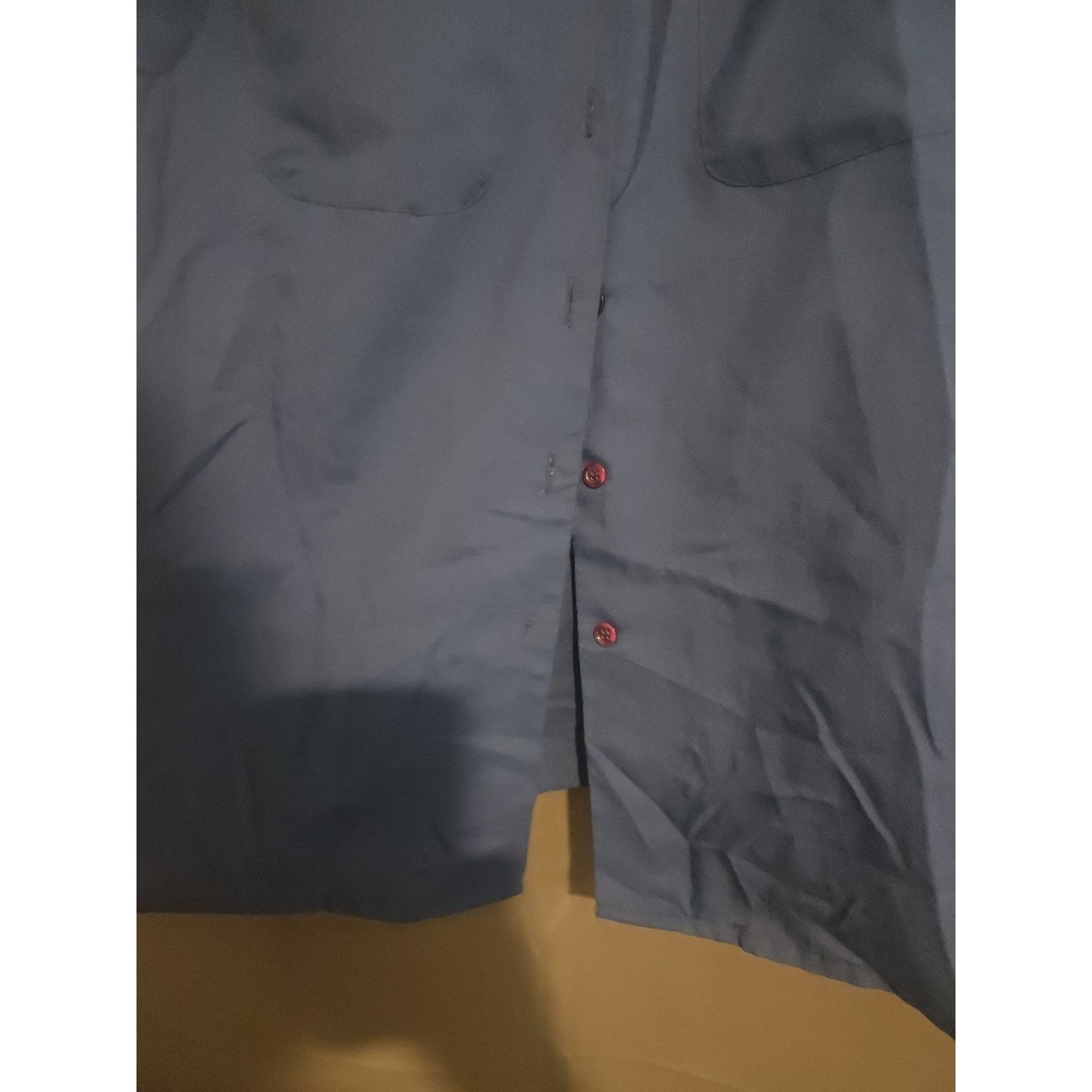Lady Arrow Vintage Royal Blue Button Down, Woman’s Large Shirt. Notched Collar