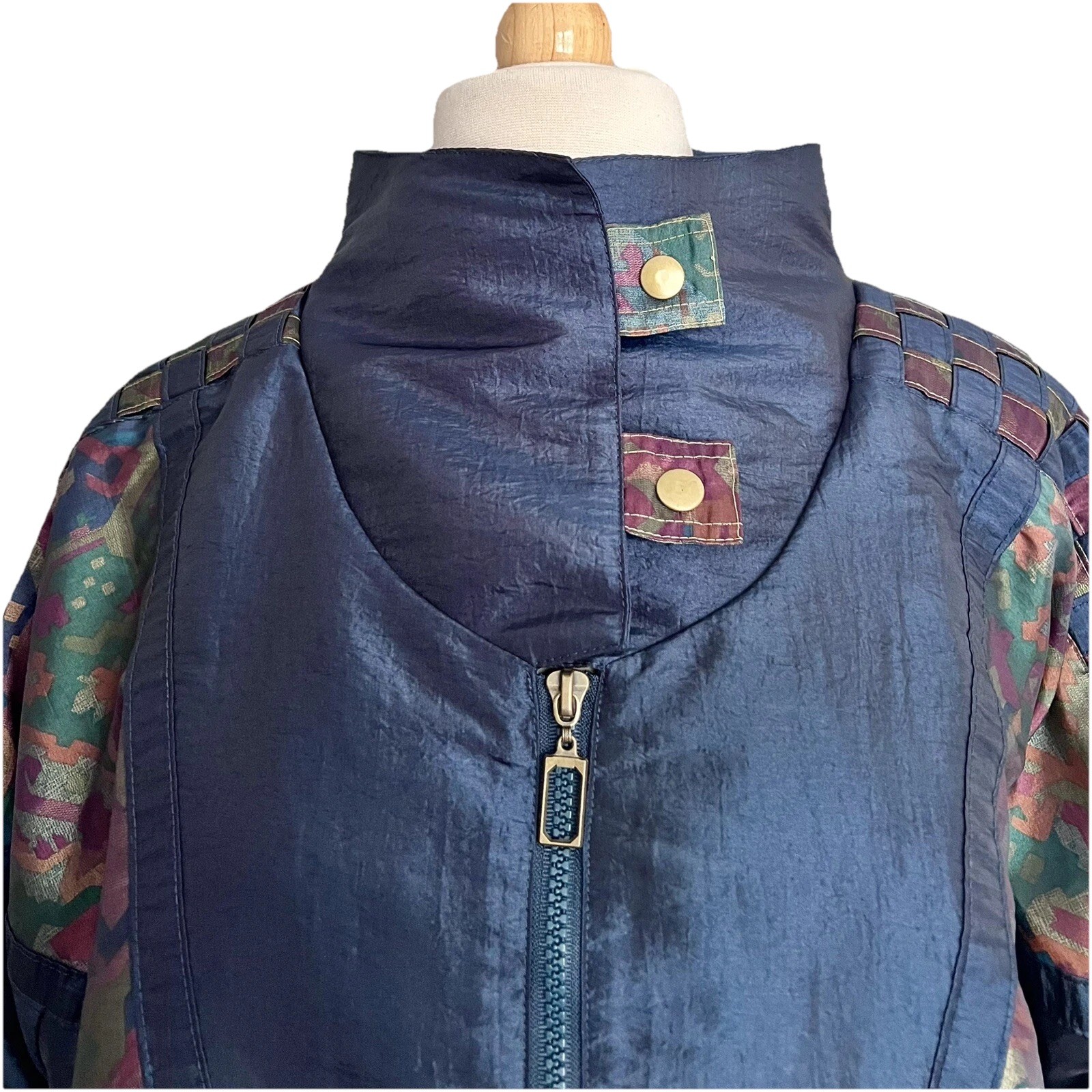 Vintage Great Cavalier St. Paul Iridescent Blue Two Piece Track Suit Set Size S