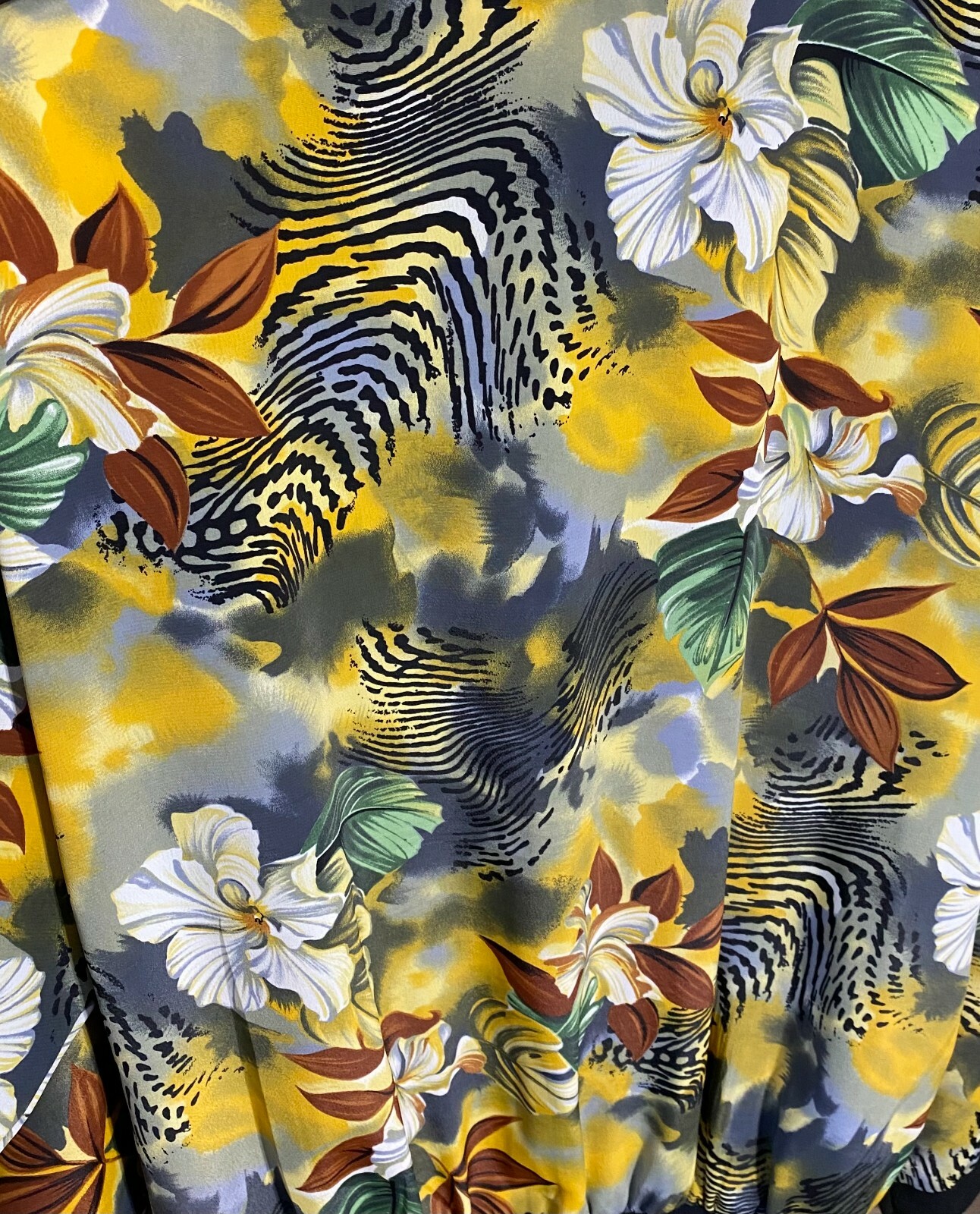 Vintage Impressions of California Floral Hawaiian Bomber Jacket Large USA Zip