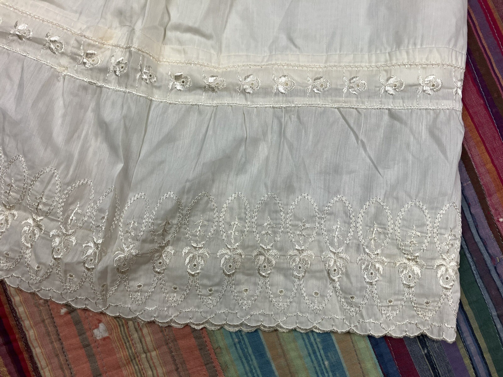Vintage FIGURFIT 24-32” Poly Nylon LACE Hem lingerie slip 23” Length USA