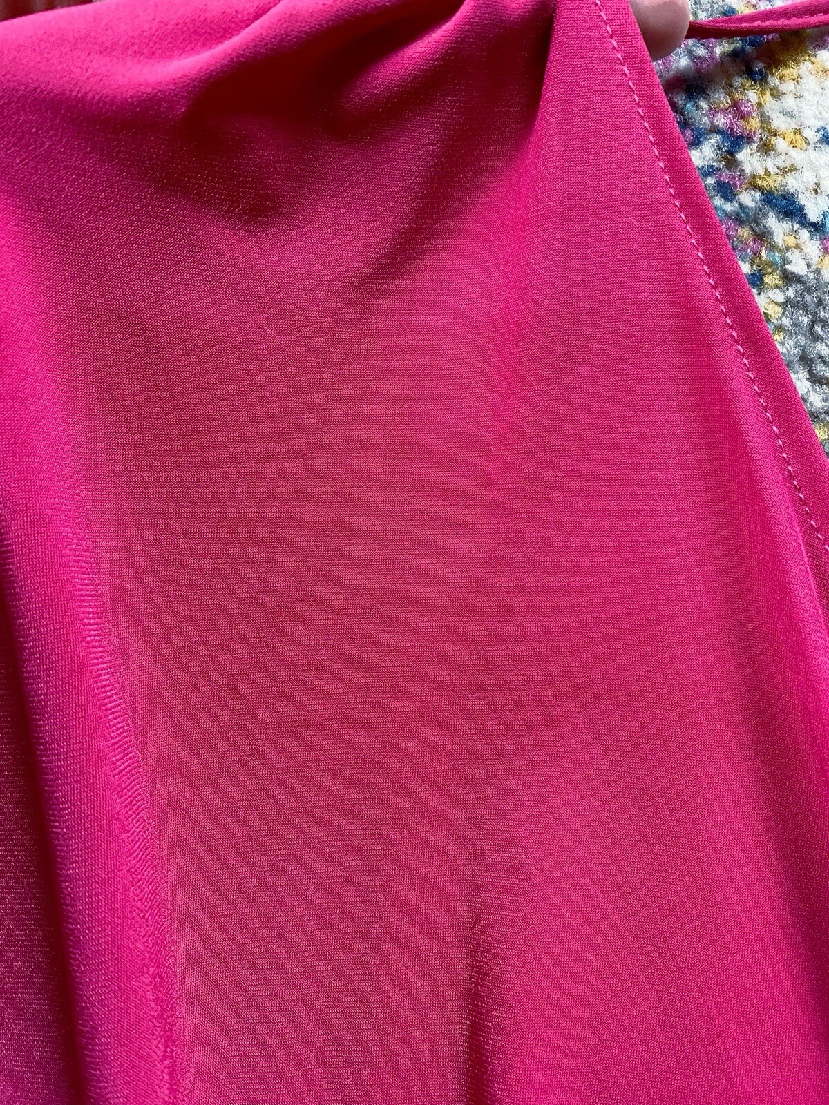 Vintage Y2K Hot Gal Fuchsia Pink Crossover Deep V Top Size Large