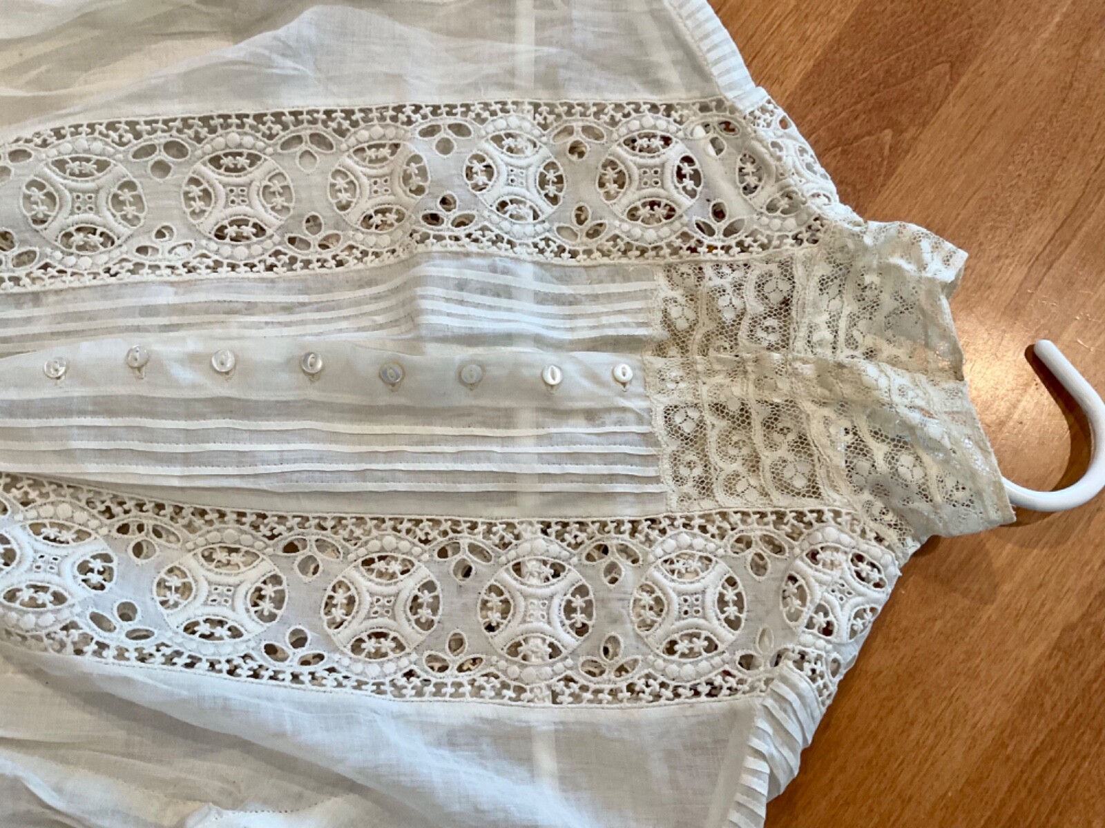 VICTORIAN EDWARDIAN SUMMER GARDEN COTTON LACE TEA WEDDING DRESS EXC XS