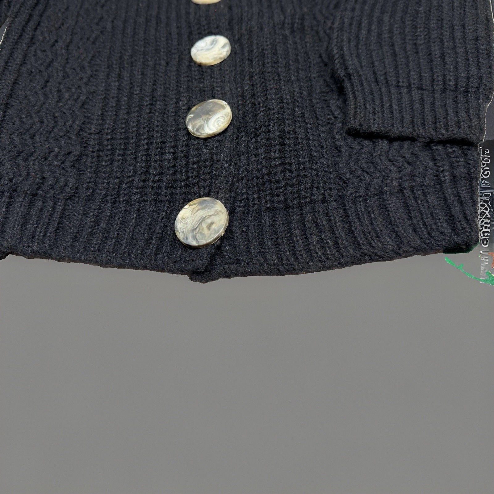 Vtg 60s Orlon Acrylic Cable Knit Cardigan Sweater Chunky Marbled Buttons L NOS