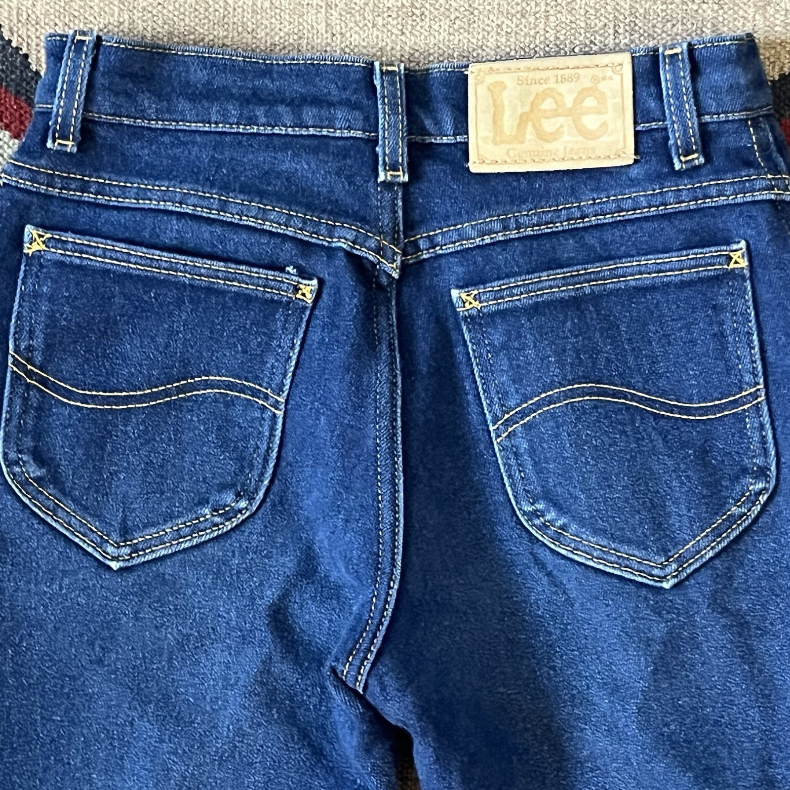 Vintage 80s Lee Riders Jeans Women’s 28×30 USA Made Blue Stretch Denim