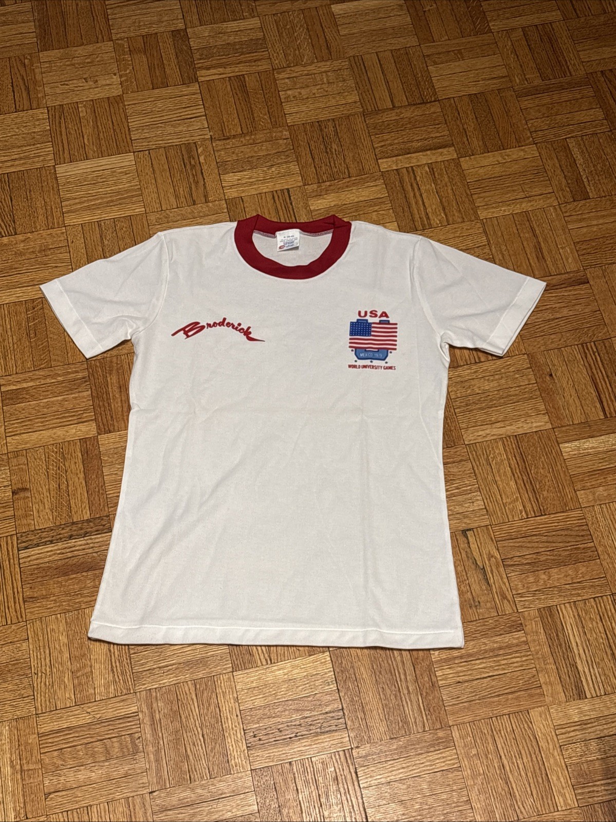 1979 World University Games Team USA BRODERICK 60/40 Shirt – MED 38-40