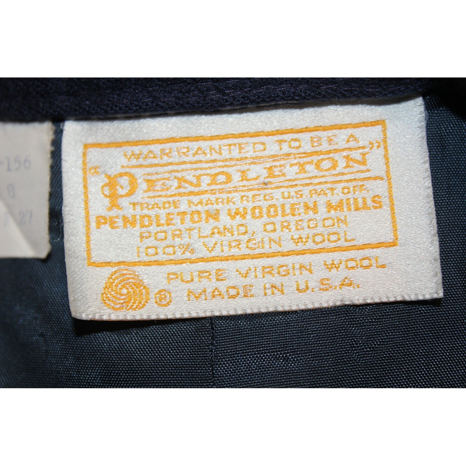 Pendleton Navy Blue 100% Virgin Wool A-Line Midi Skirt Heritage USA SZ 8 Modest