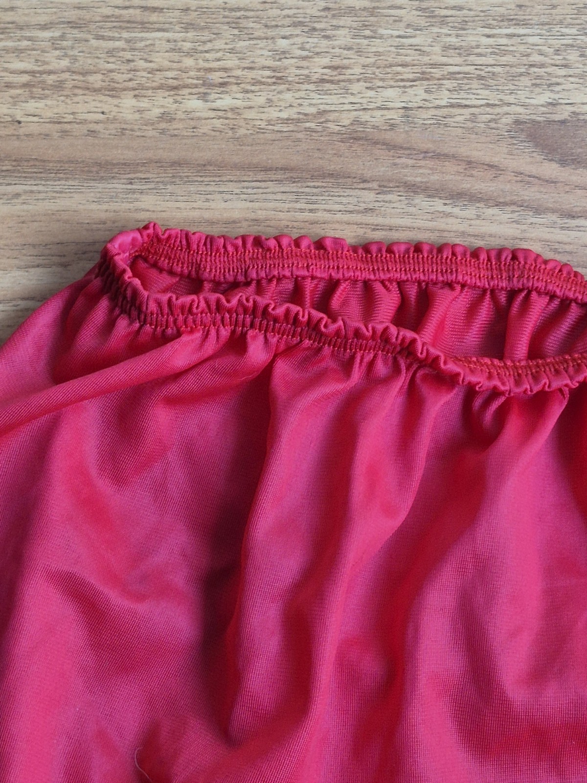 Vintage 70s Jer Marai Red Nylon High Waist Gusset Ruffle Lace Pin Up Panties