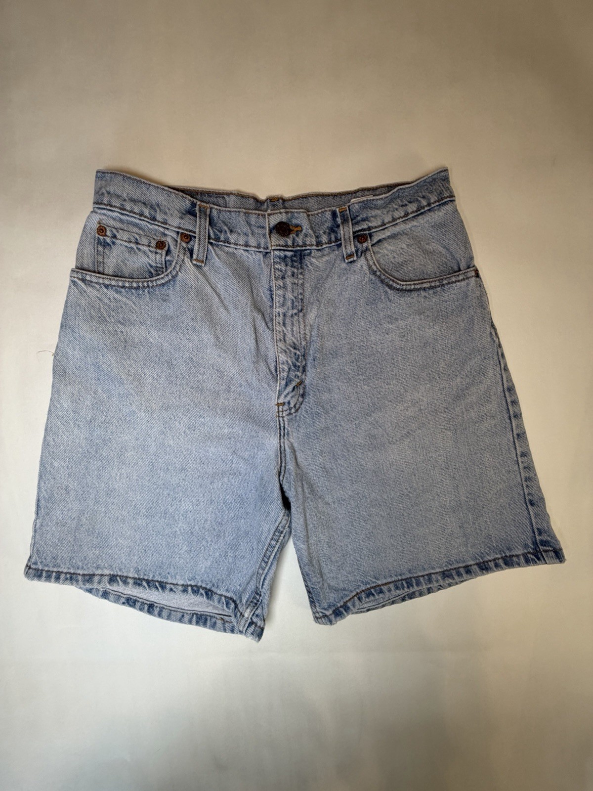 Vintage 90s Levi’s 551 Denim Shorts 1993 USA W/Custom Painted Pockets High Waist