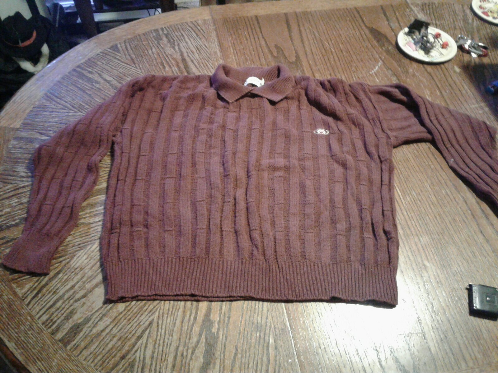 Vintage Etienne Aigner Purple Knit Pullover Sweater Size M Cotton (cb35)
