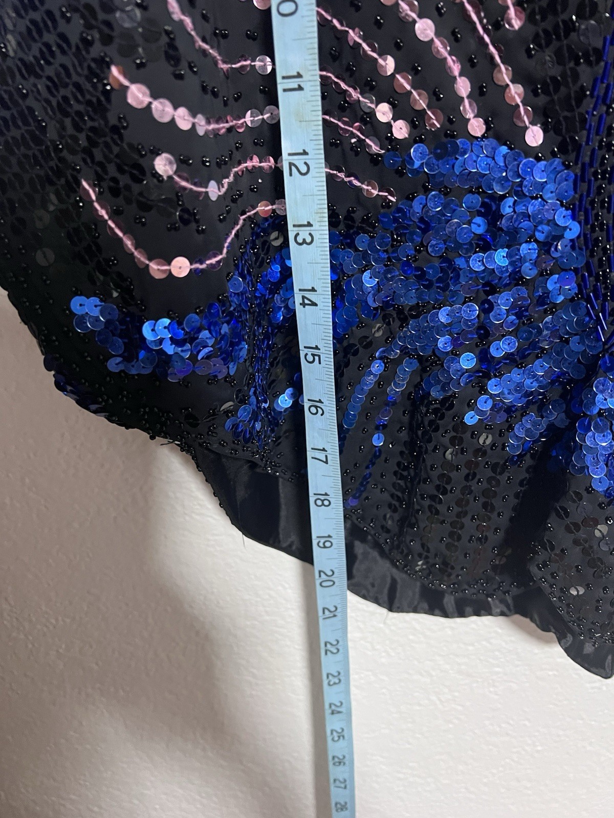 Vtg Disco 1980s Sequin Butterfly Top Batwing Dolman Sleeve Hand Embroidered