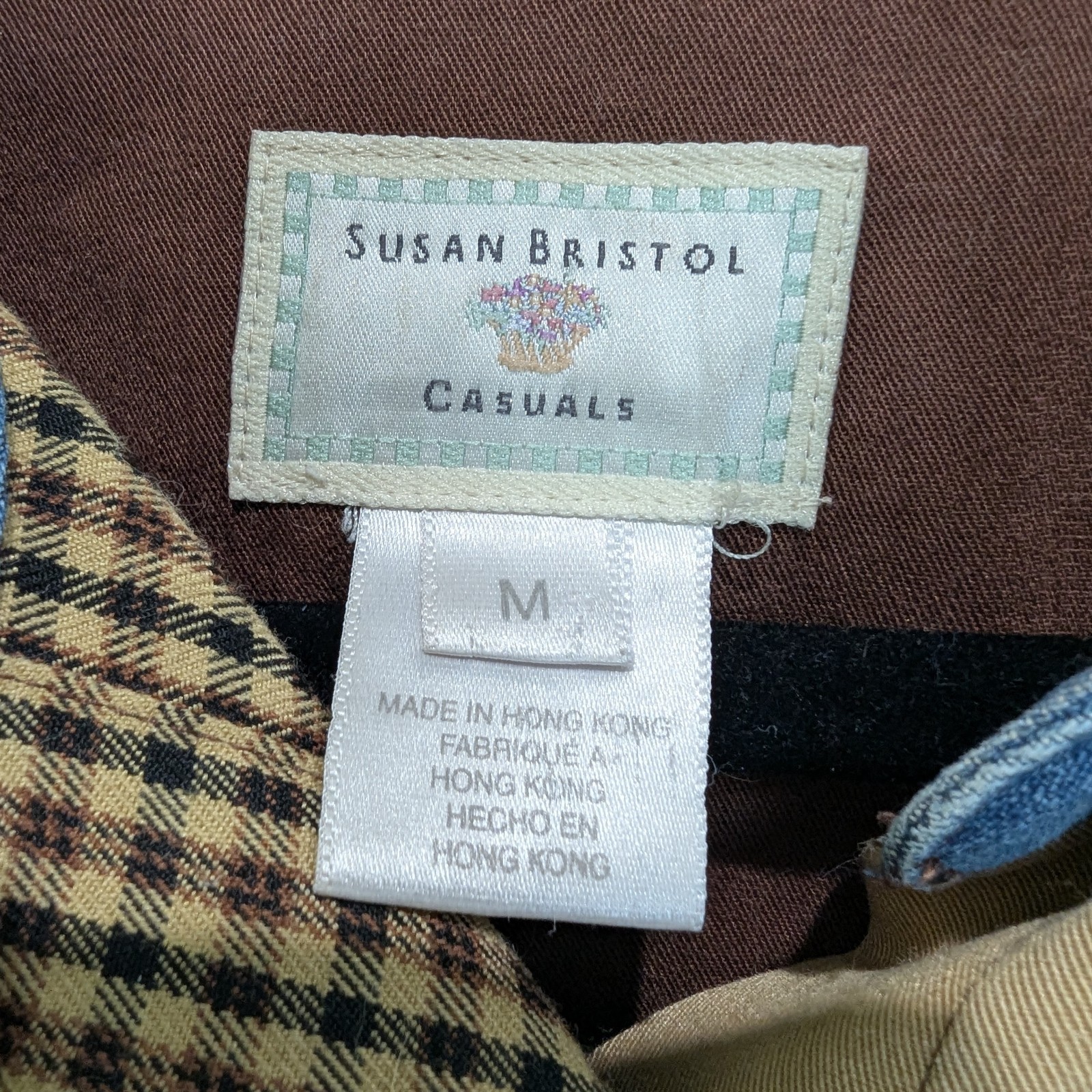 Vintage Susan Bristol Patchwork Denim Shirt size M