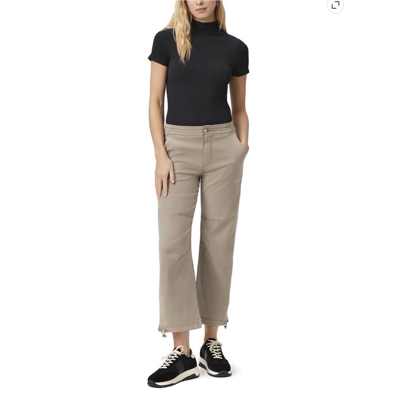 PAIGE womens Reid Jogger Vintage Moss Taupe Jogger Cropped Jean 28