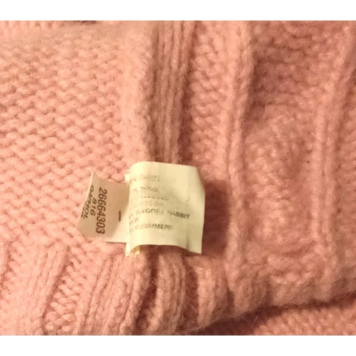 Vintage Gap Womens Pink Angora Rabbit, Wool,Cashmere Blend Cable Sweater Size M