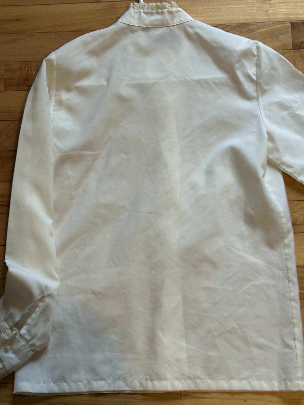 vintage sears jr bazaar 70s Button Down Shirt Ivory Secretary Geek Cottage