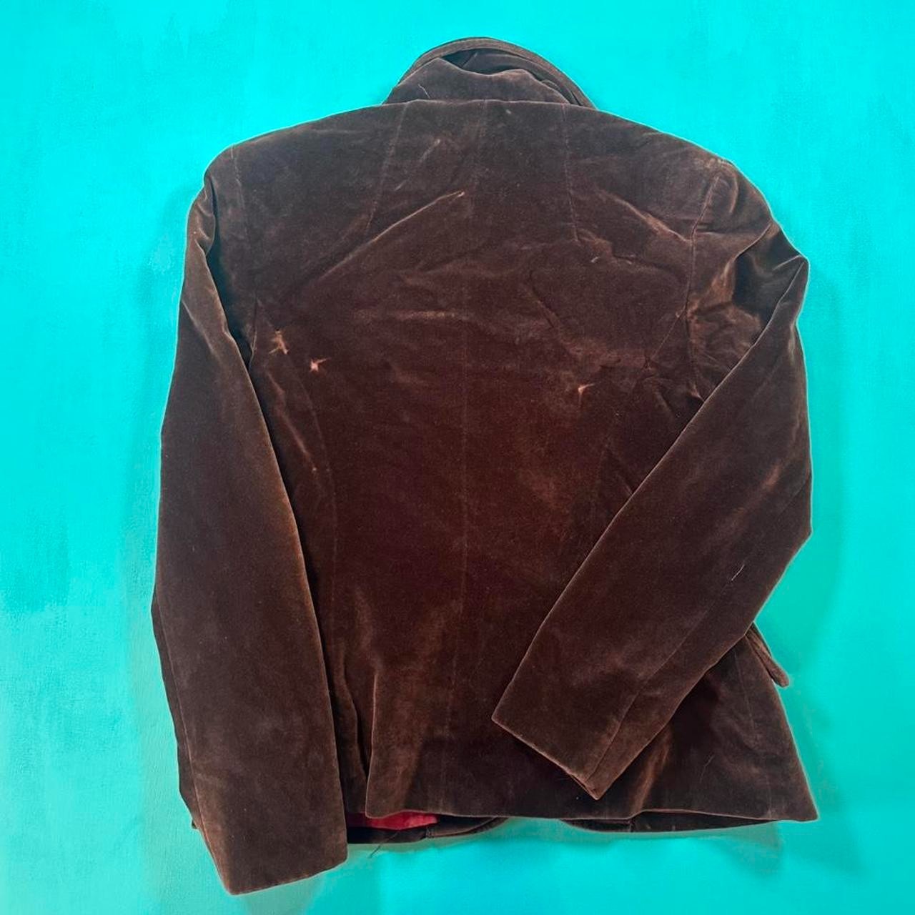 Vintage 70s velvet jacket women’s 1970s brown unique button velvet blazer jacket