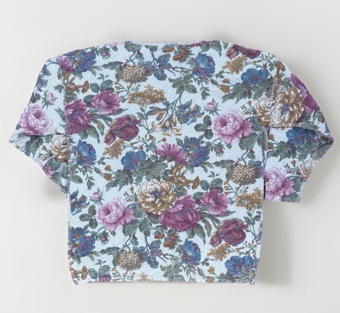 VTG 90s Denim Republic Floral Cottagecore Tapestry Knit Sweater – Large