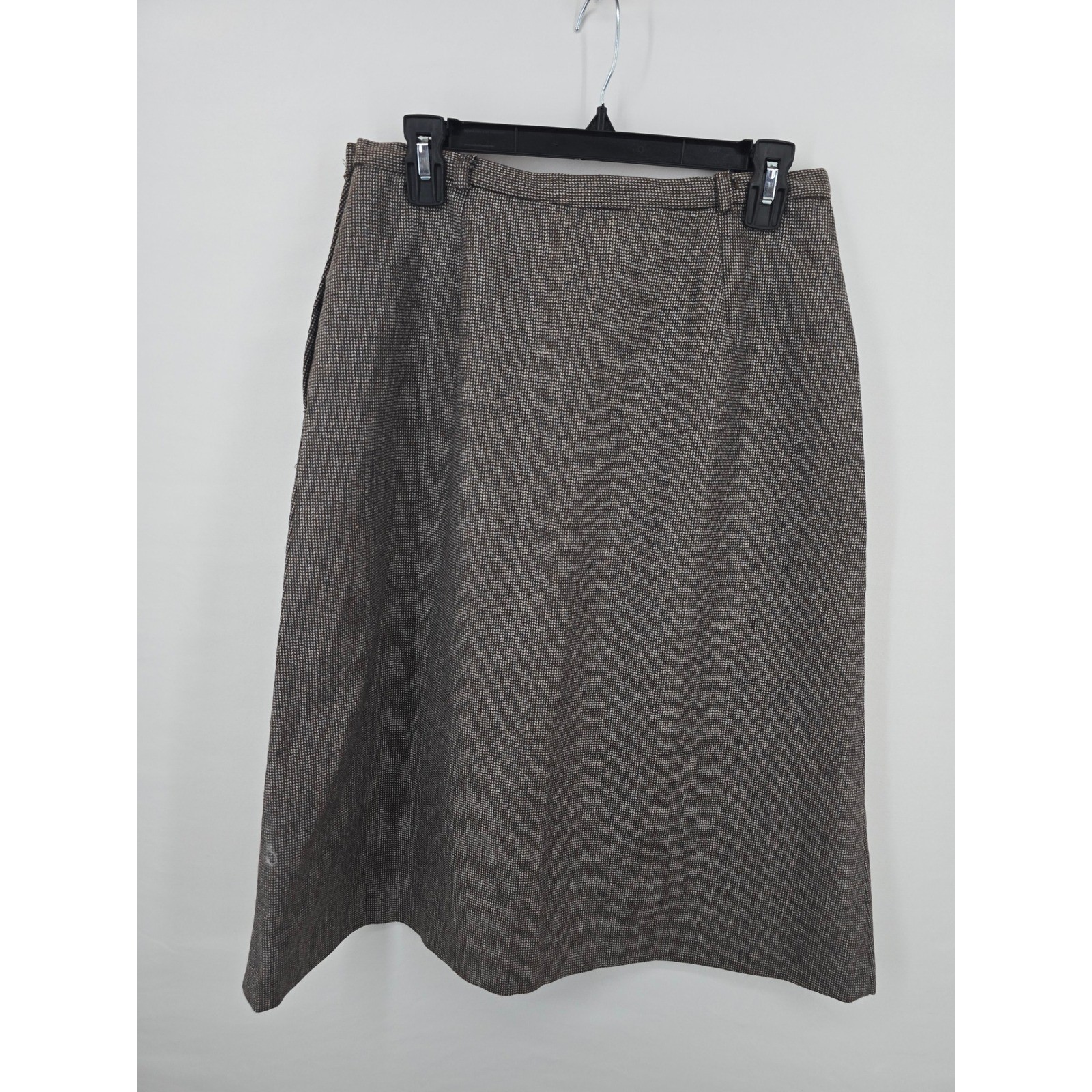 Vintage Century of Boston Wool Blend Houndstooth A-Line Skirt Brown Size 14 NWT