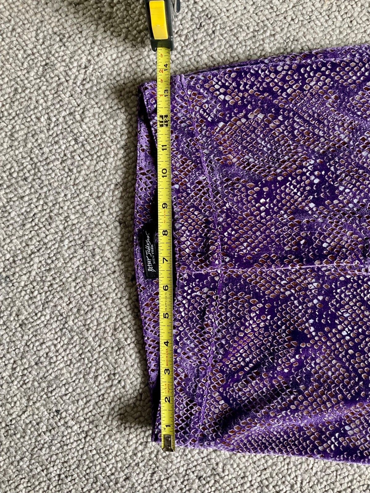 Vintage 90s Betsey Johnson Purple Snake Skin Stretch Pants Burnout Punk Velvet