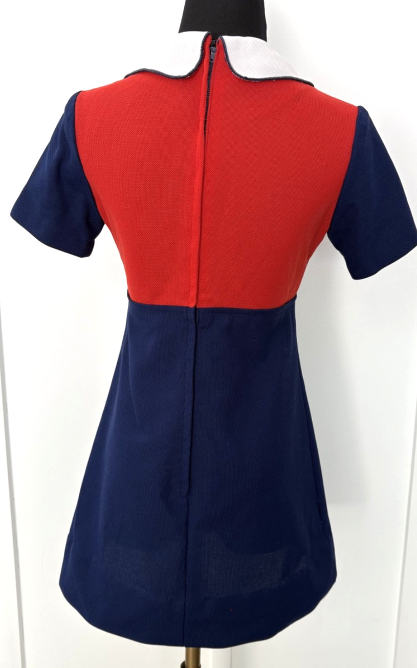 Vintage Teena Paige Fashion Color Block Mod Sailor Dress
