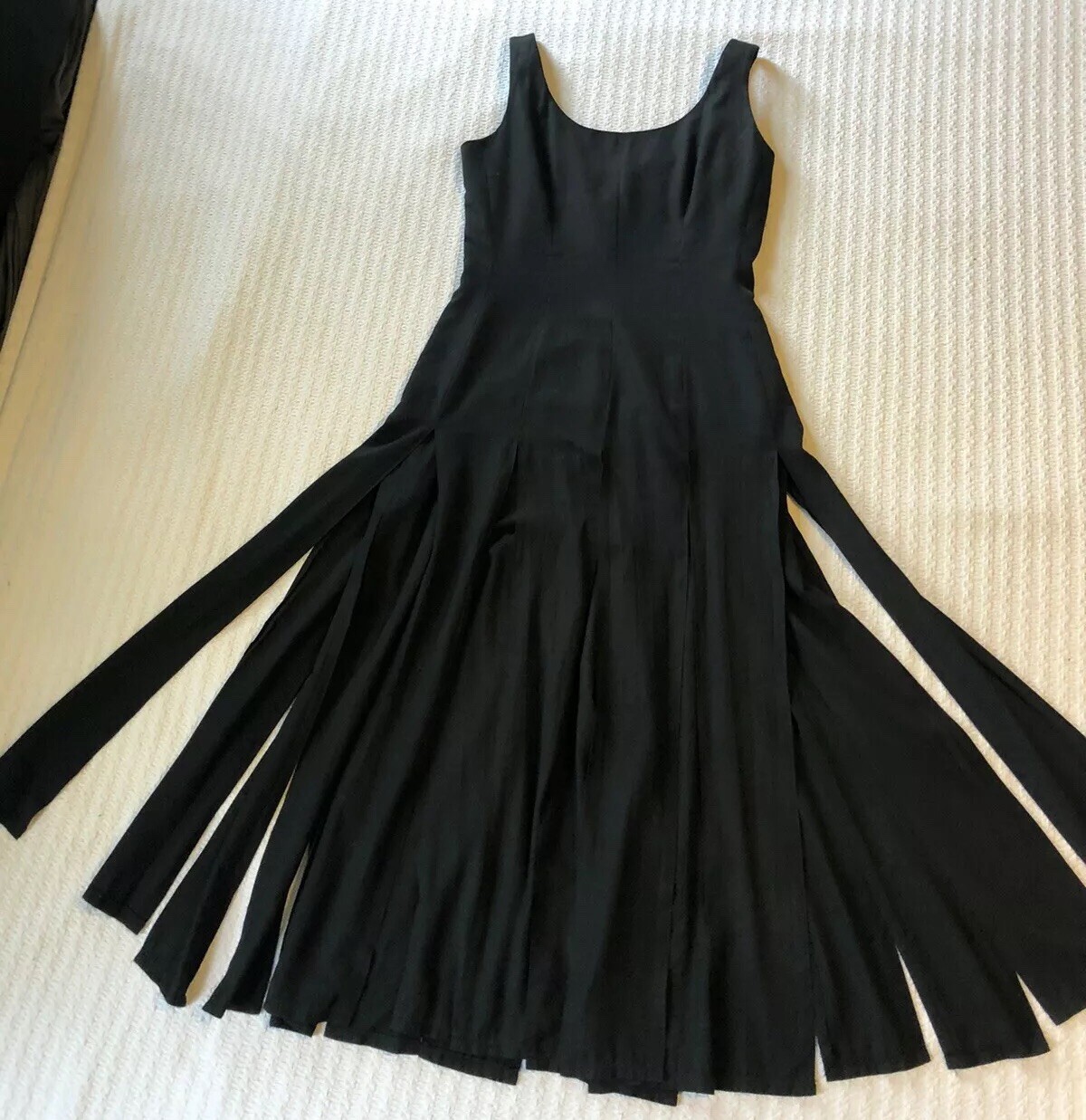 Vintage 1980s Goth Slash Ribbon Dress 2 Layers Fairy Witch Club Kid Cyber Fest M