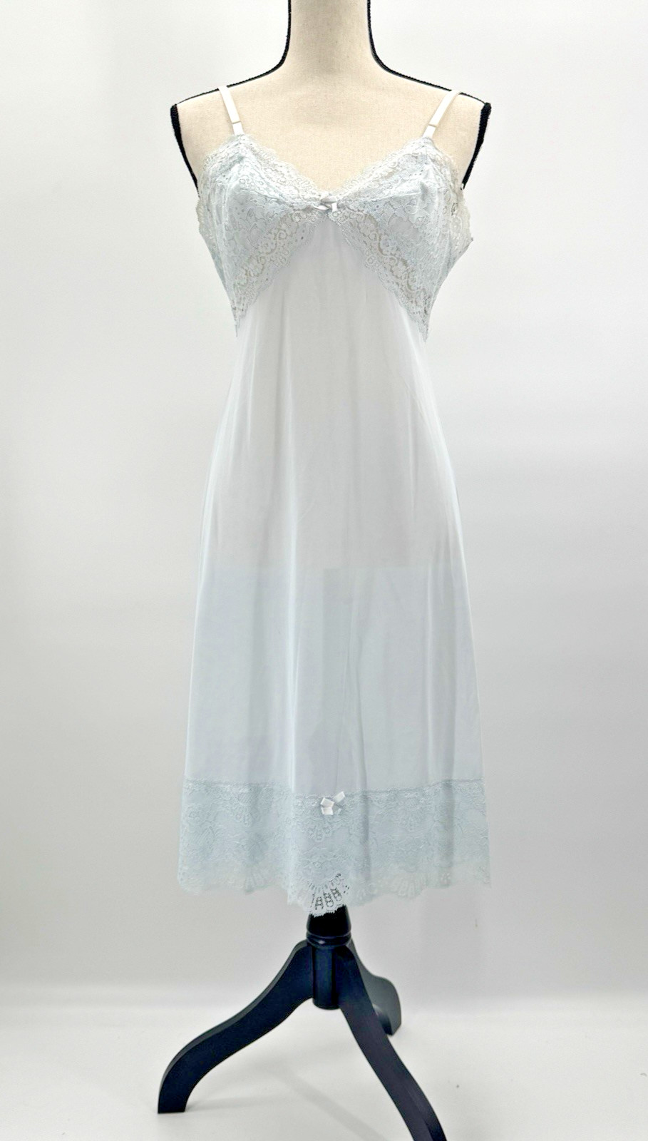 VTG Vanity Fair Tricot Nylon 34 Midi Slip Dress Fairy Grunge Pin Up Rockabilly