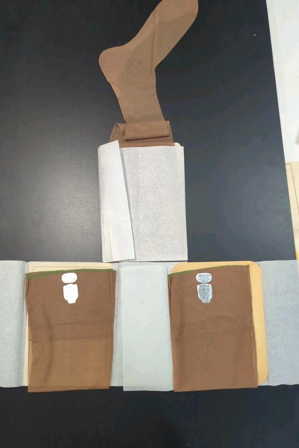 Belle Sharmeer Vintage Nylon Stockings Tan/Beige – 10 1/2 – 3 Pairs