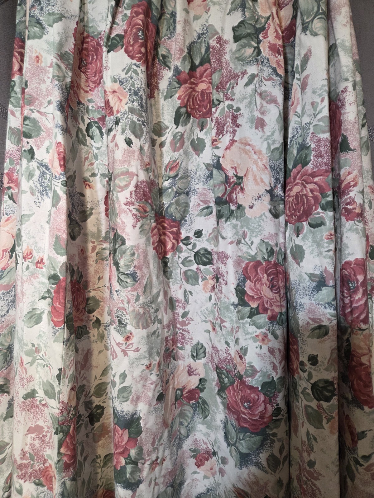 Vintage Laura Ashley Strapless Rose Print Dress 10