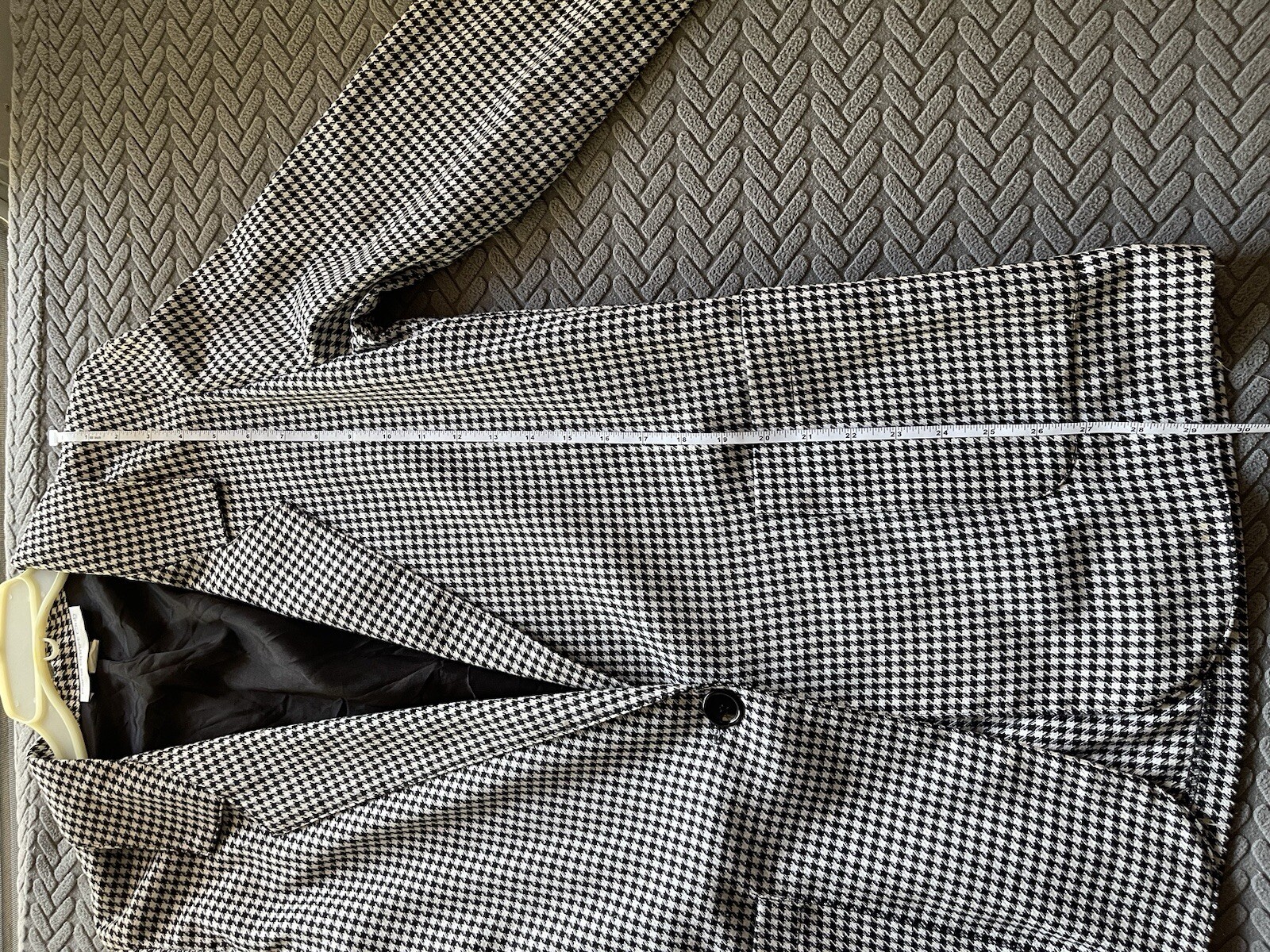 Women’s Paris Sport Club Vintage Houndstooth Black & White Blazer Sz Med USA