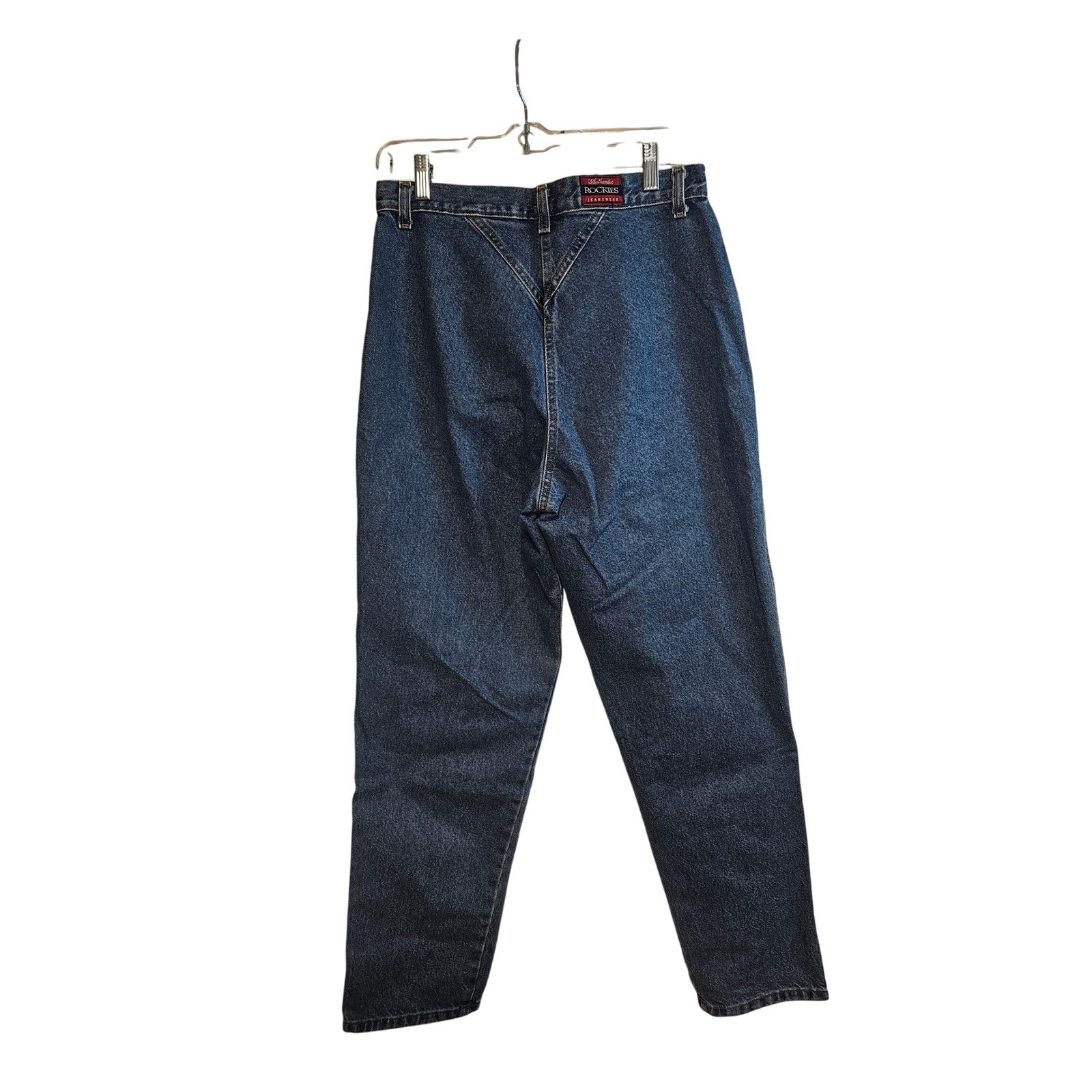 Vintage Rockies Western Jeans High Waisted Studded Tapered Leg Blue Denim 33/15