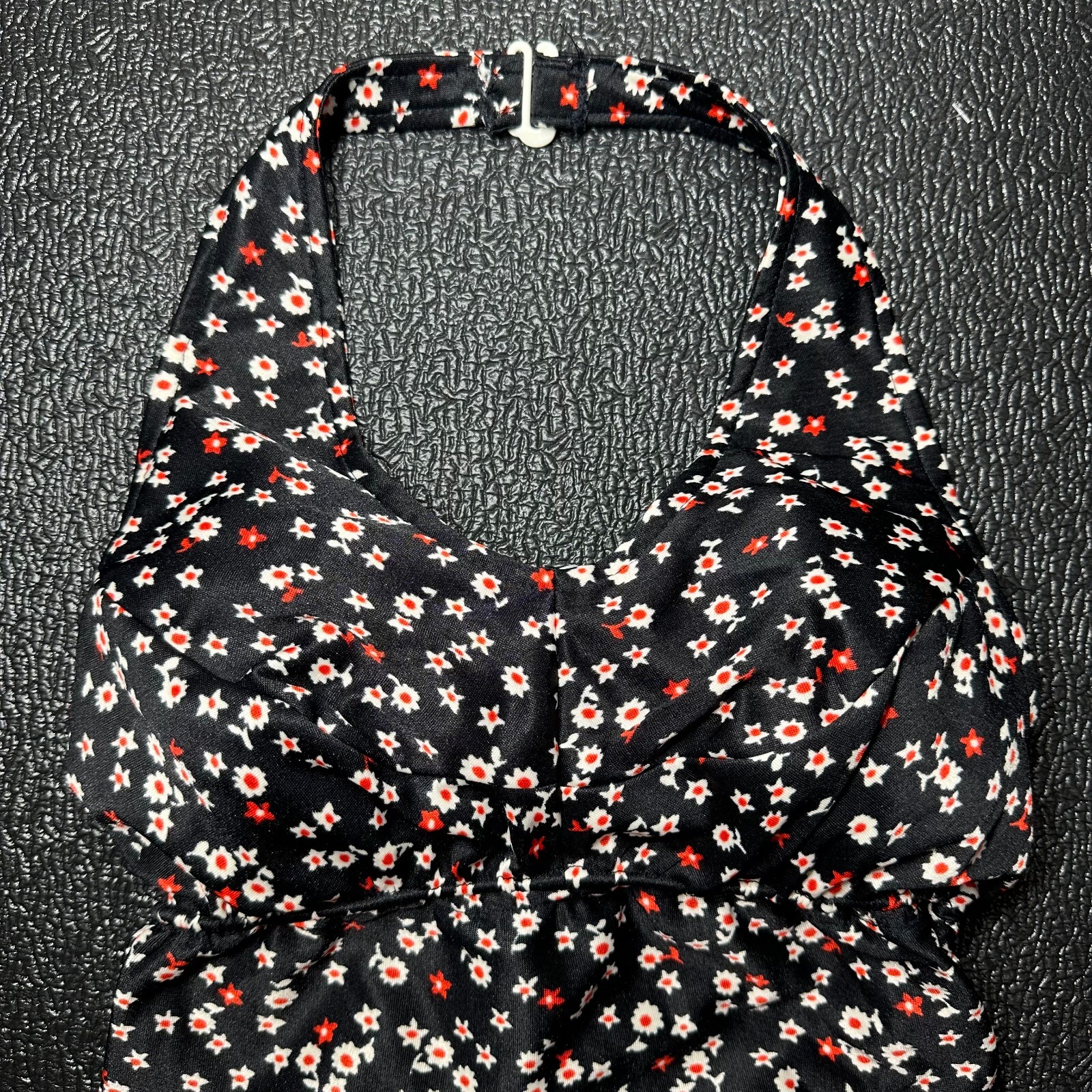 VTG 60s 50s Pinup One Piece Swimsuit Womens Floral Bombshell Halter Bullet S/M