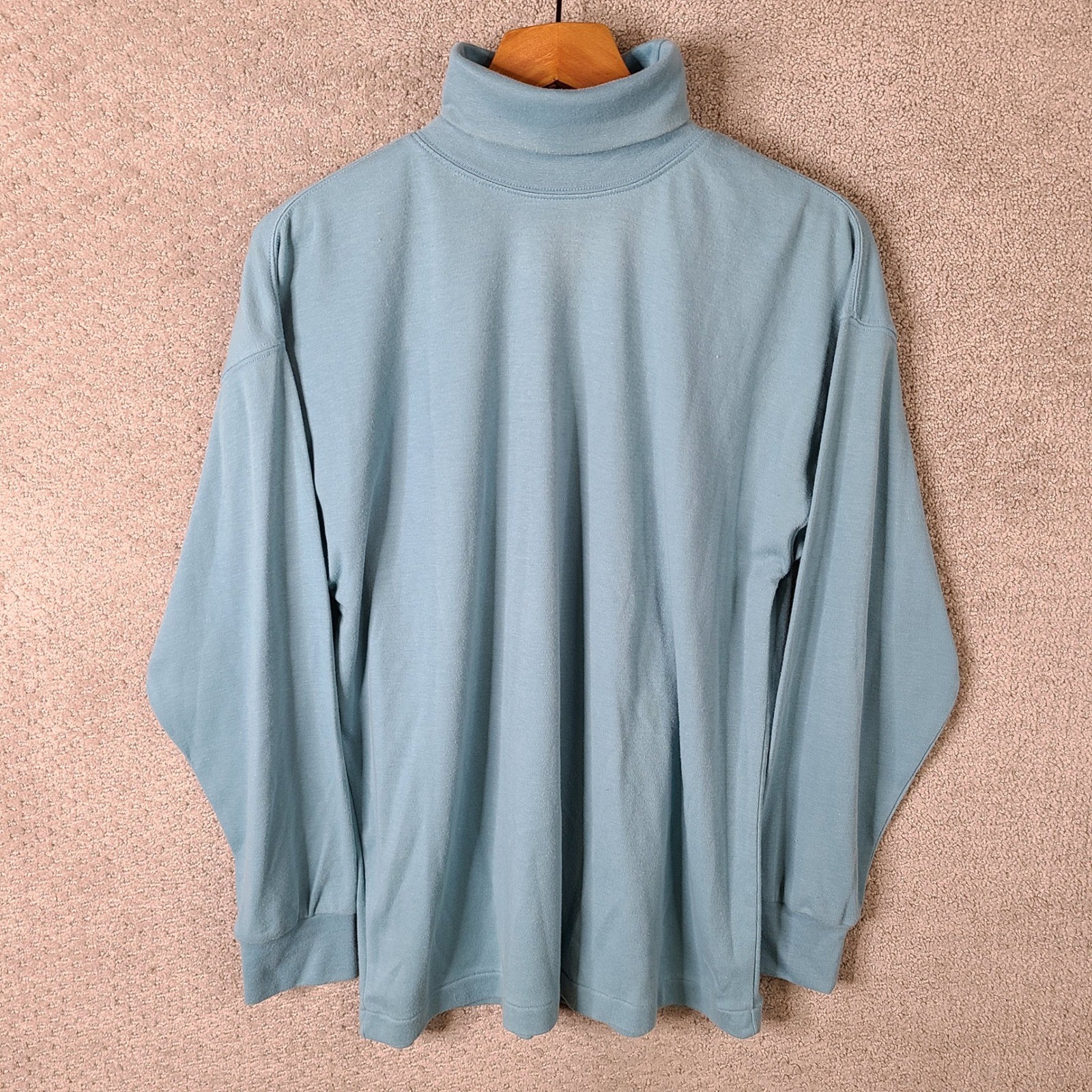 Vintage Paris Sport Club Sweatshirt Womens Large Blue Long Sleeve Turtleneck