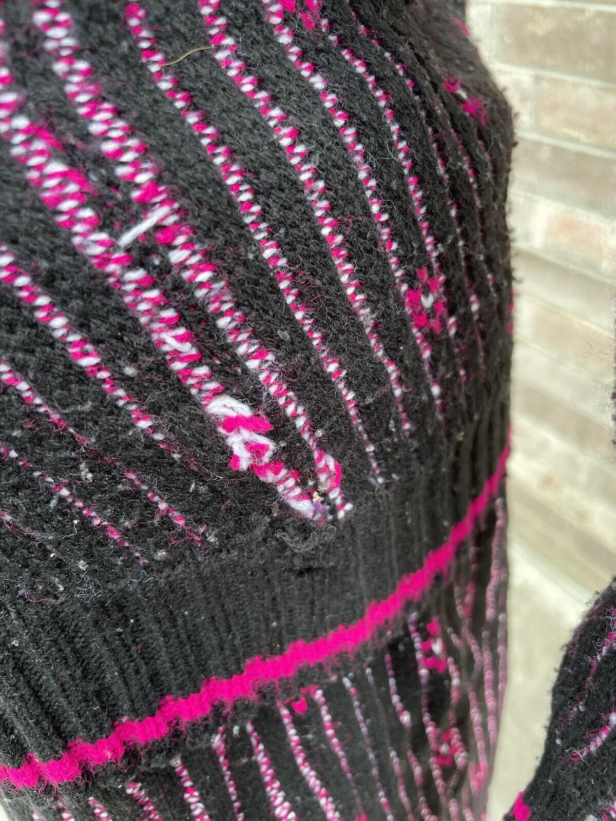 Sweater Skirt Set Medium turtleneck knit pink black bear crossing High Neck ReAD