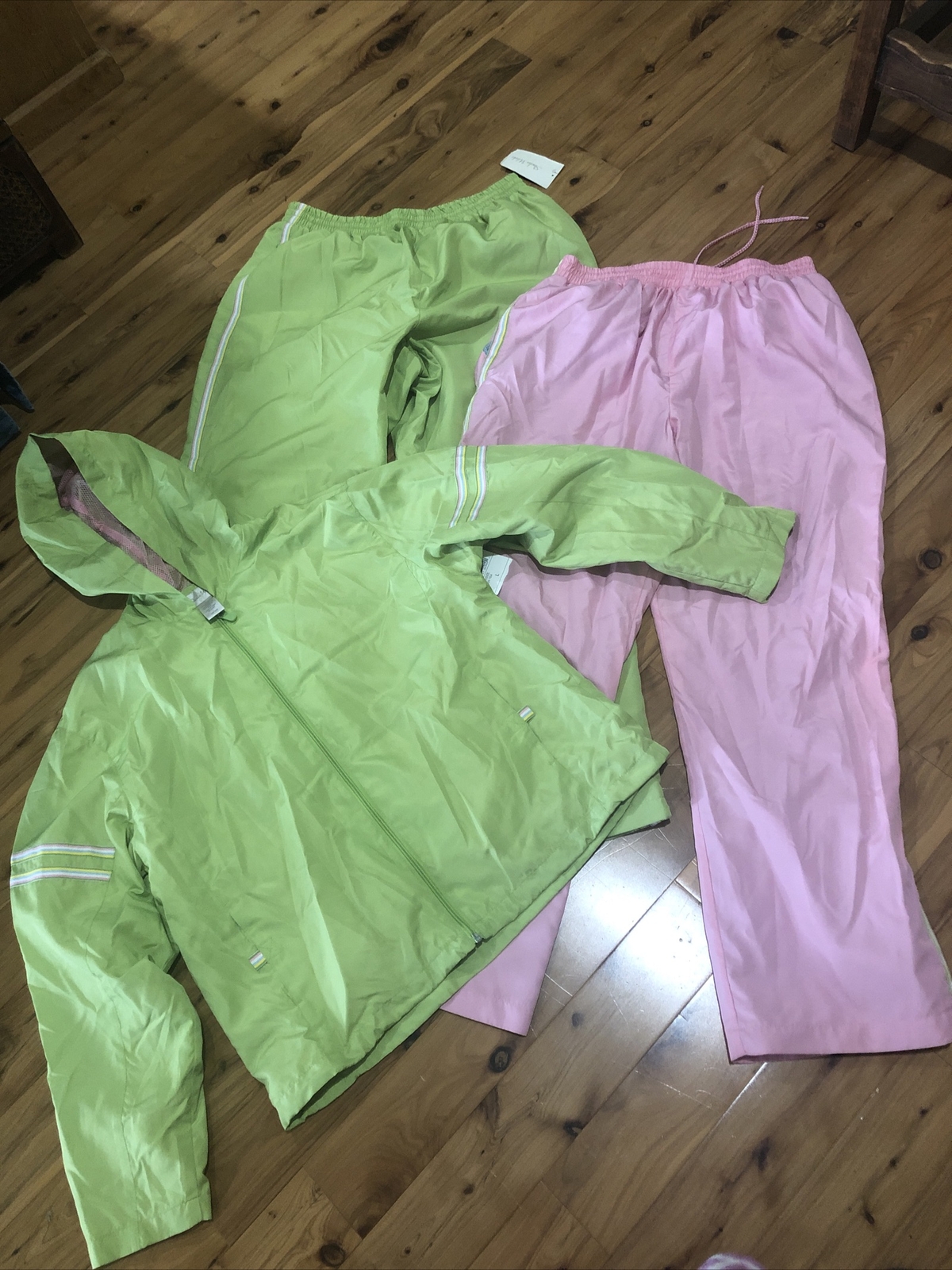 NEW Vtg Studio Works Windbreaker Nylon Jogging TRACK SUIT Jacket Pants Womens L