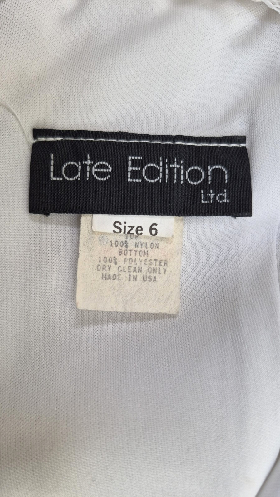 Vintage 80’s LATE EDITION Black w/ White Floral Lace Sheer Ruffle Dress – Size S