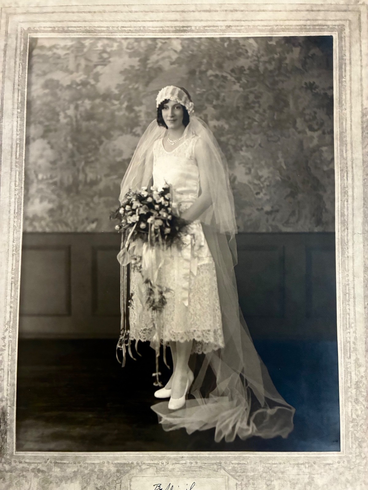 Antique/Vintage c 1929 Wedding Dress plus original photo