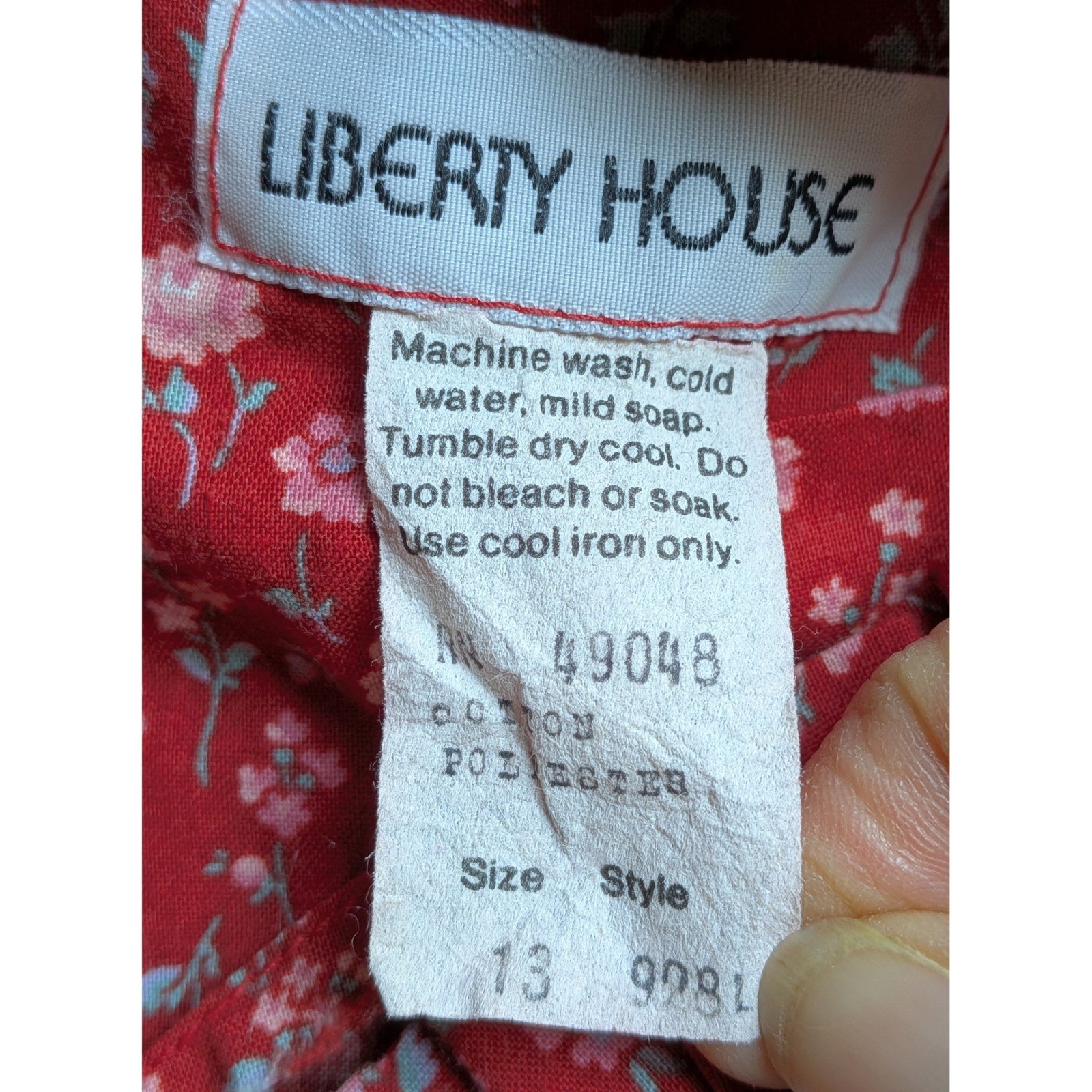 Vtg Liberty House Maxi Dress Sz 13 Cottagecore Prairie Boho Lace Ditsy Floral